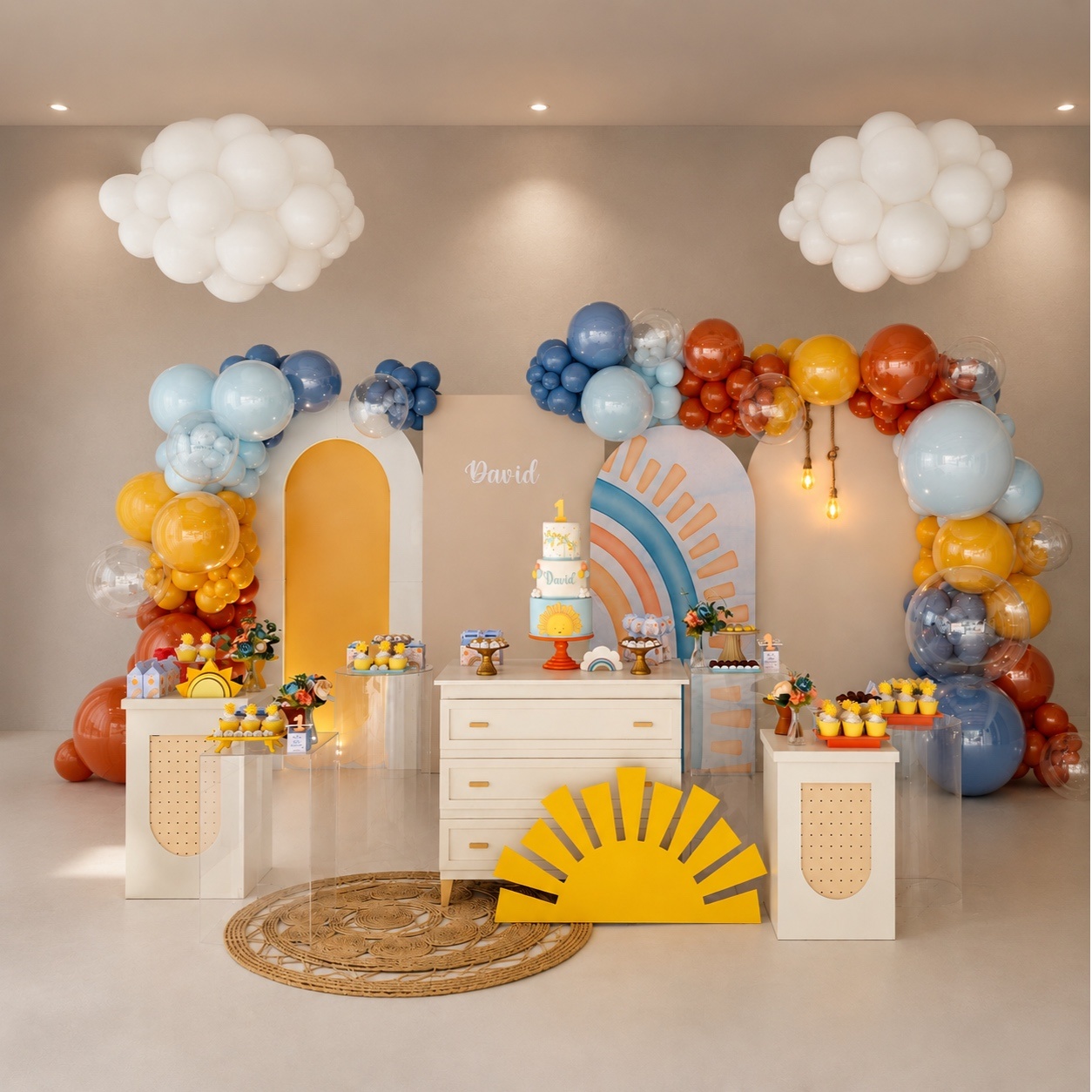 Decoração Com Balão - Sol Tons Terrosos - Me Pegue Monte