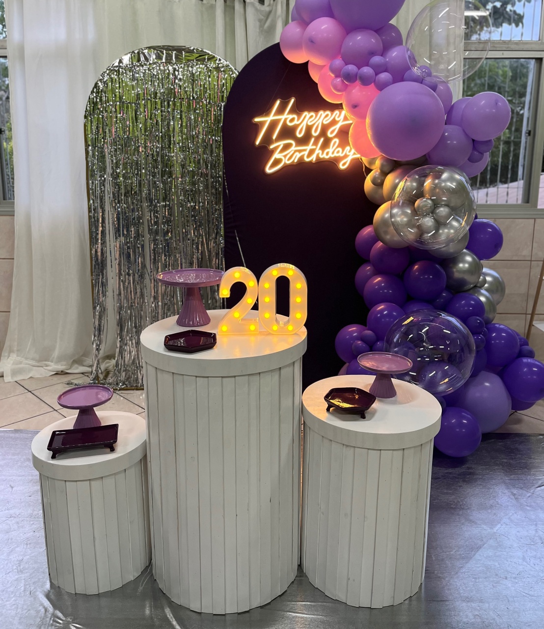 Decoração Roxo E Prata  - Me Pegue Monte