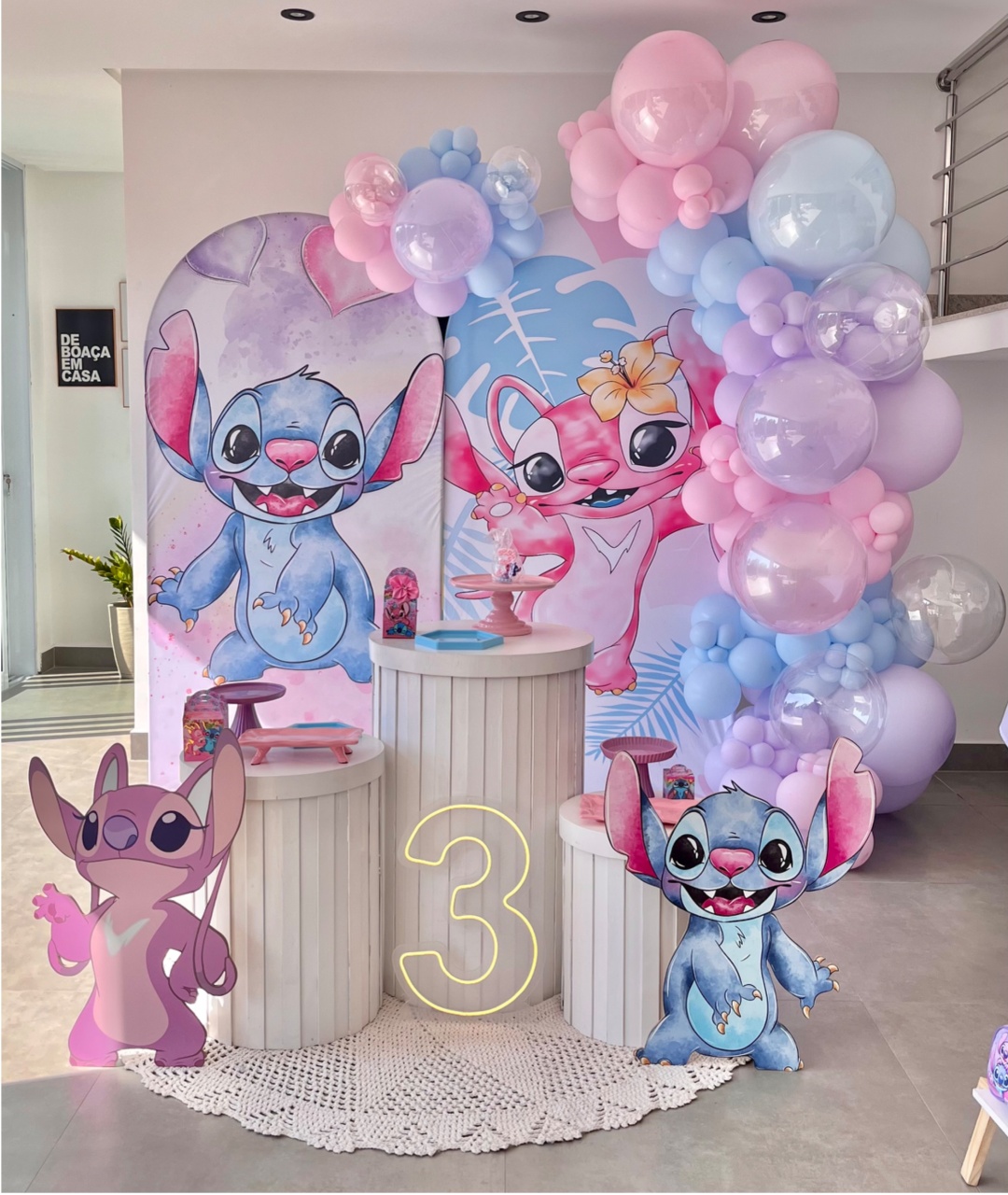 Decoração Com Balão Stitch E Angel - Me Pegue Monte