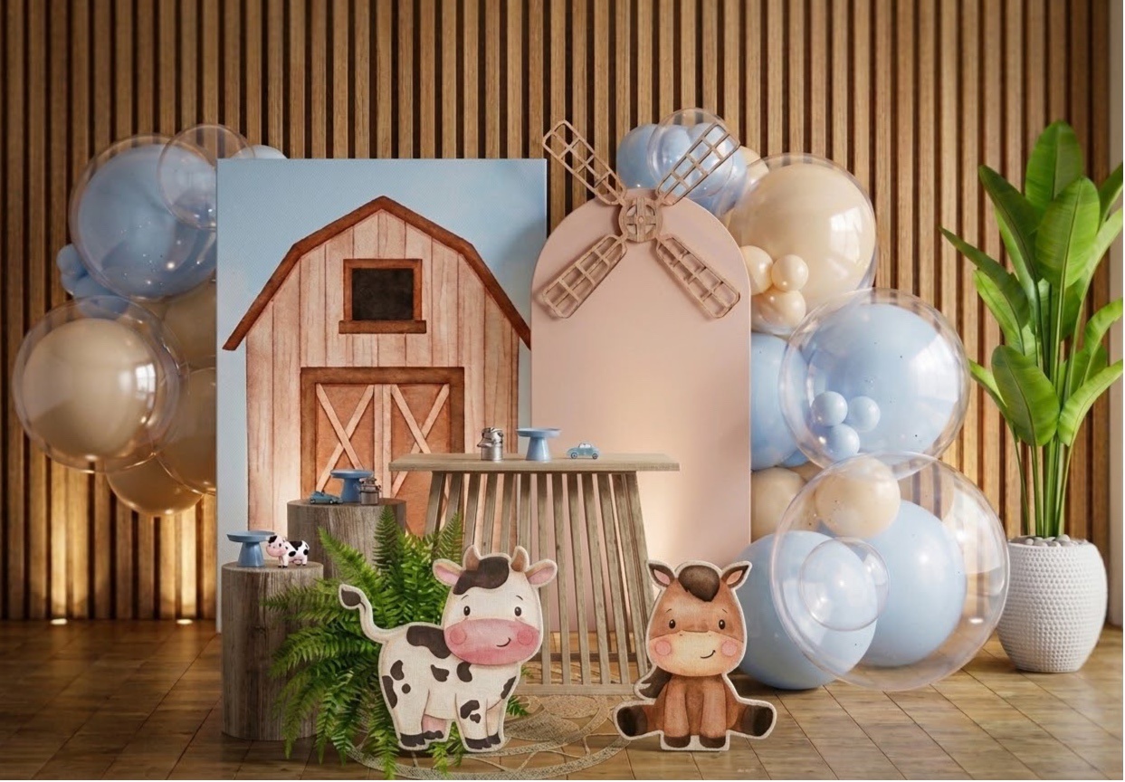 Decoração Infantil - Fazendinha Azul - Me Pegue Monte