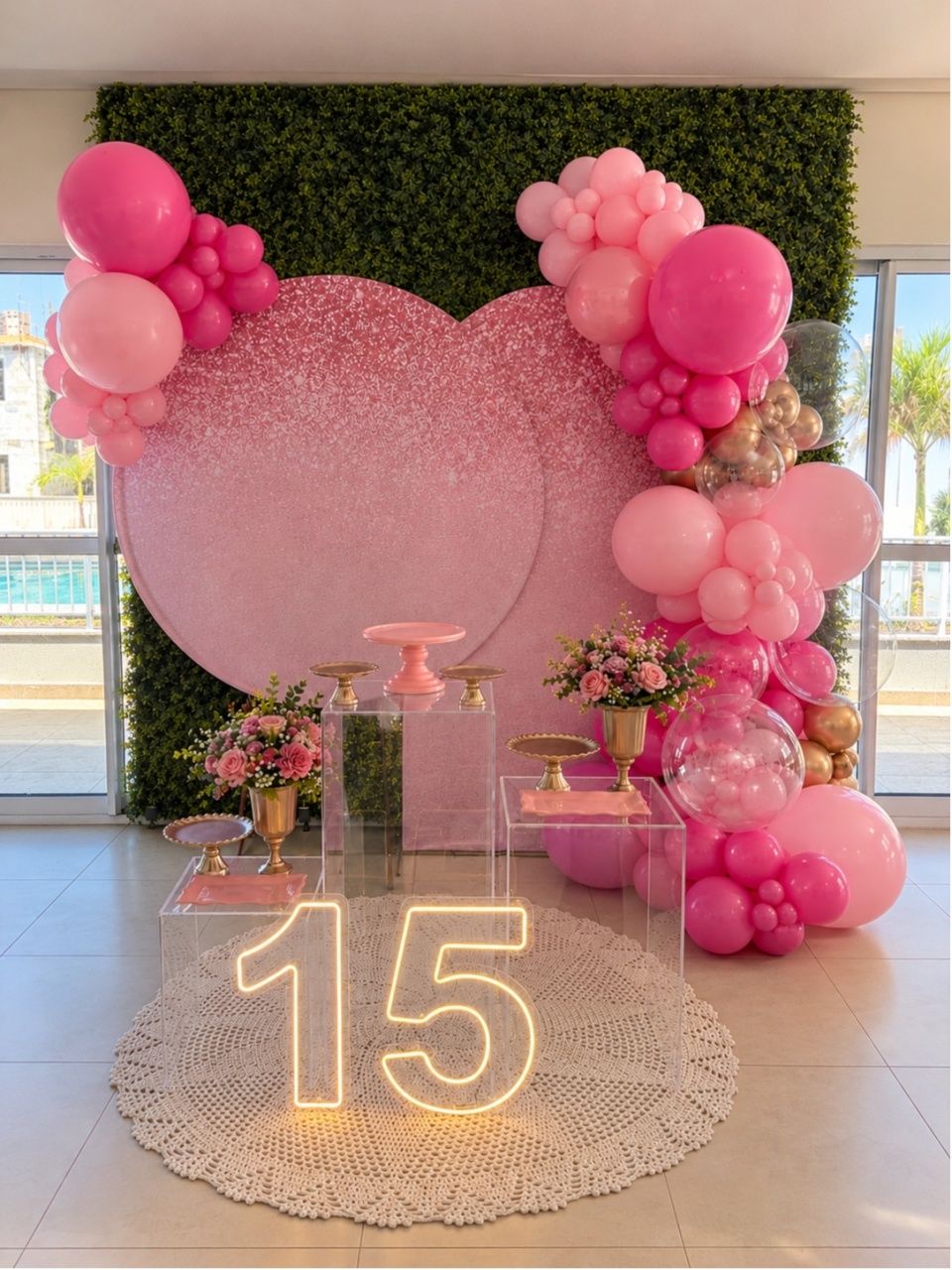 Decoração 15 Anos Rosa E Rose - Me Pegue Monte