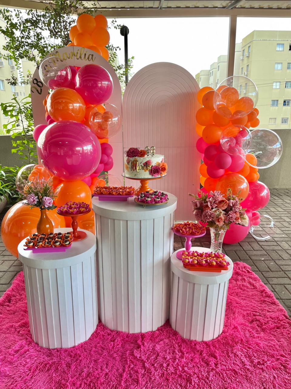 Decoração Adulto - Laranja E Pink  - Me Pegue Monte