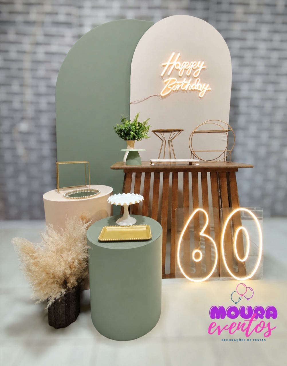 Kit M 60 Anos Verde Salvia - MOURA EVENTOSS