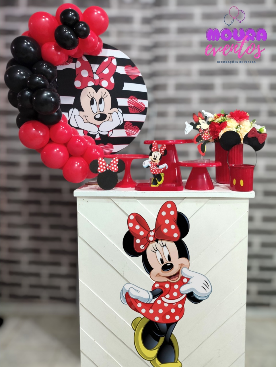 Kit Festa Na Mesa Minnie Vermelha - MOURA EVENTOSS