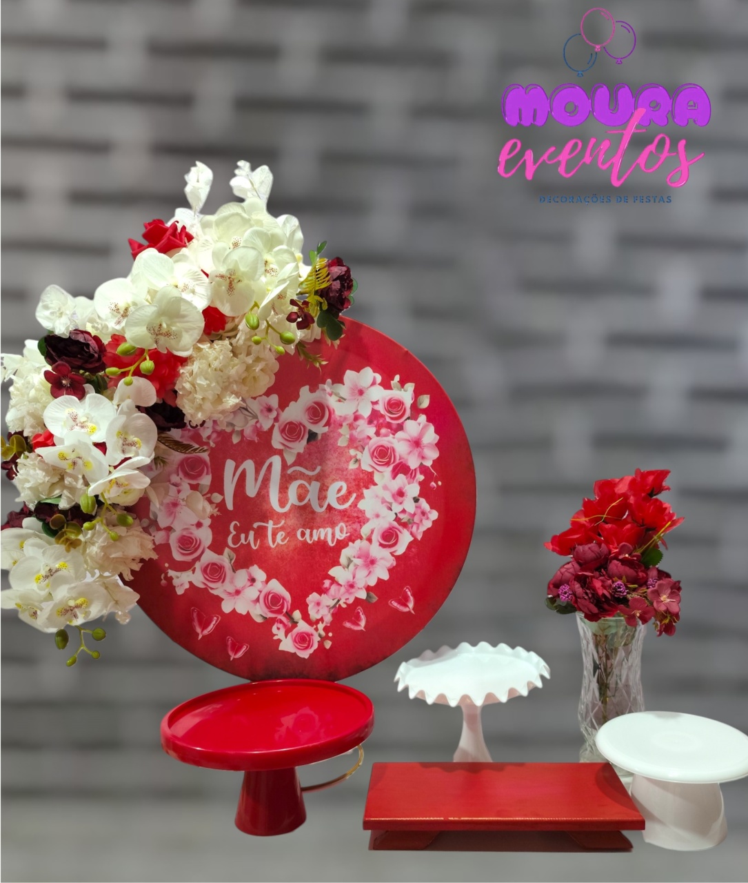 Kit Só Um Bolinho Dia das Mães Vermelho - MOURA EVENTOSS