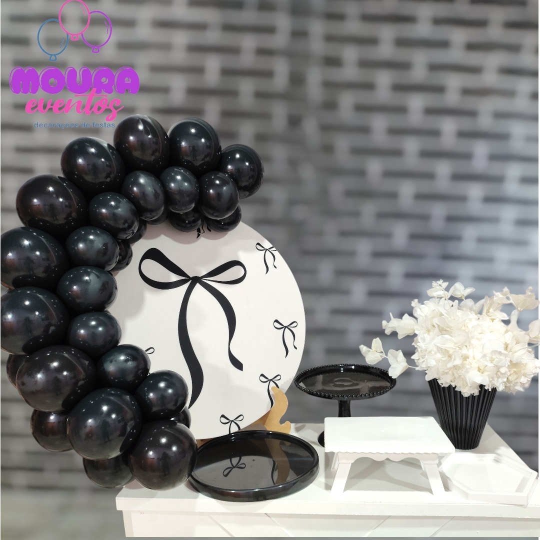Kit Só Um Bolinho Laço Preto E Rosa - MOURA EVENTOSS