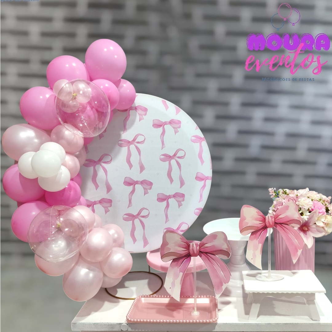 Kit Só Um Bolinho Laço Rosa - MOURA EVENTOSS