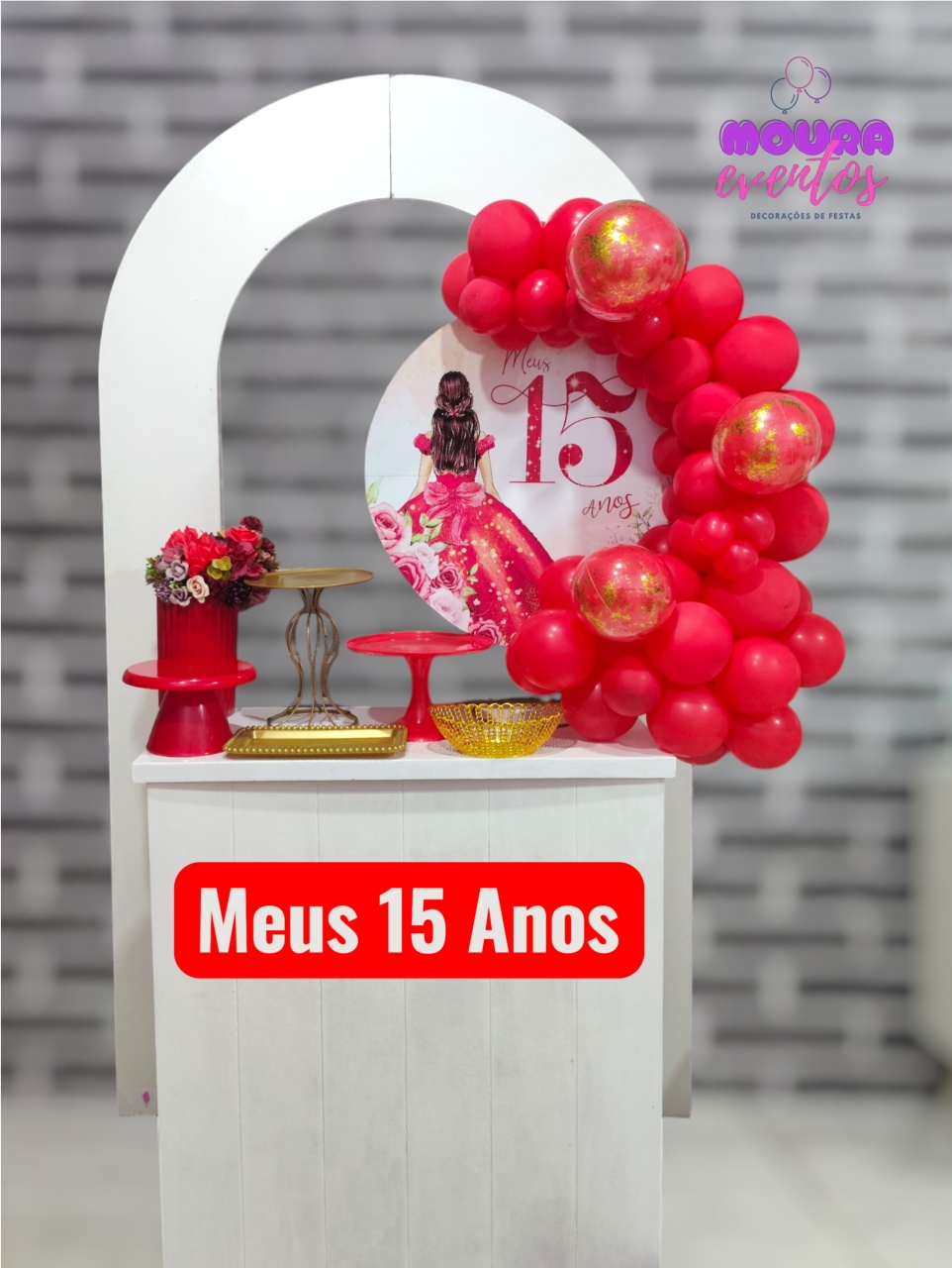 Kit P Meus 15 Anos Vermelho (Plus) - MOURA EVENTOSS