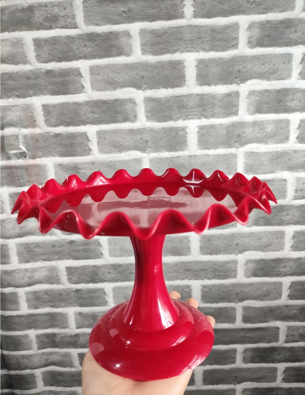 Bandeja Alta Vermelho Intenso Babado - MOURA EVENTOSS