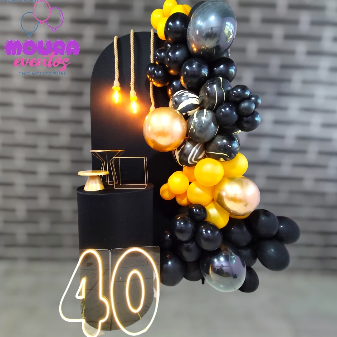 Kit P Adulto Preto E Dourado - MOURA EVENTOSS