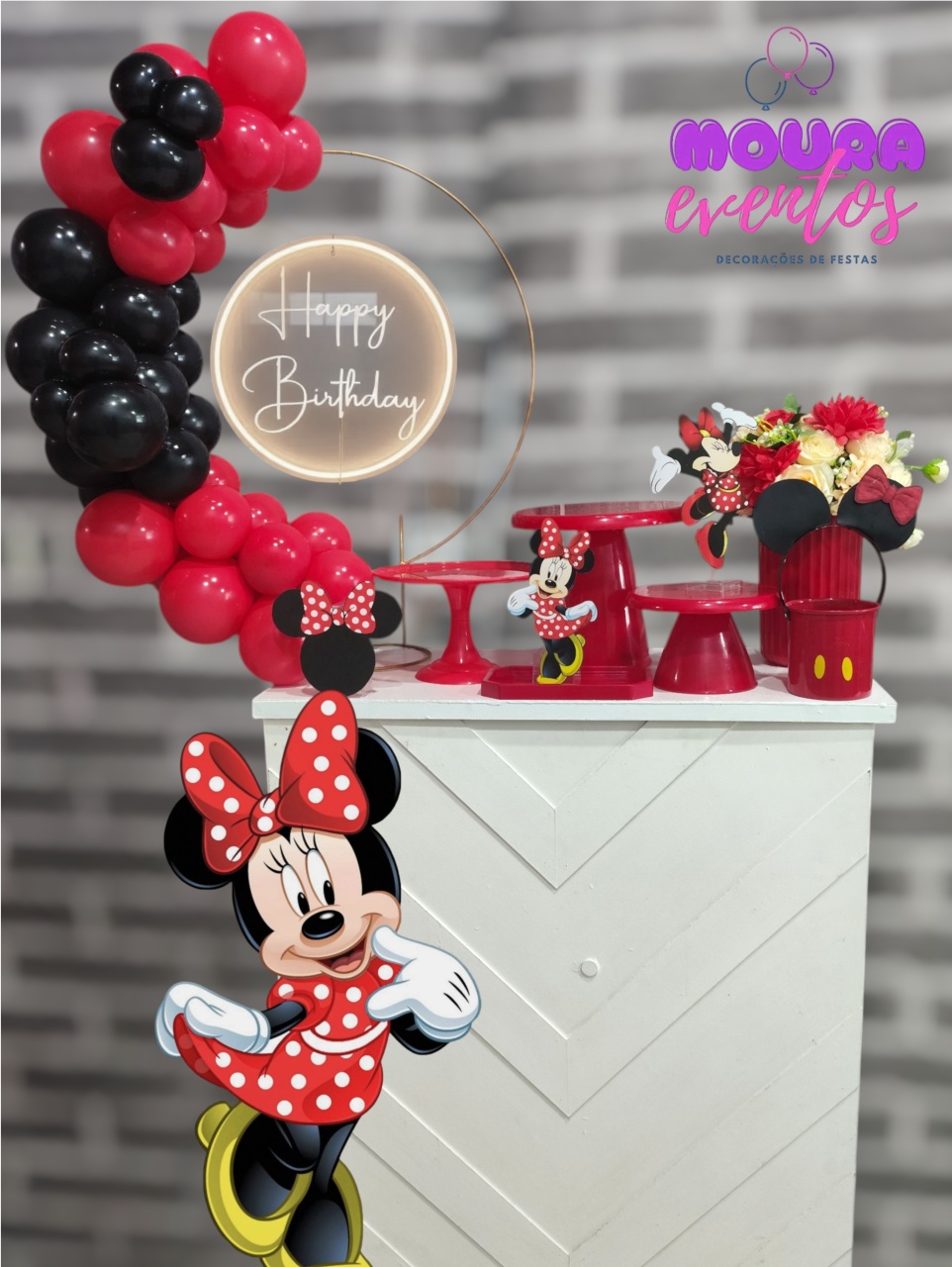 Kit Festa Na Mesa Minnie Vermelha 2.0 - MOURA EVENTOSS