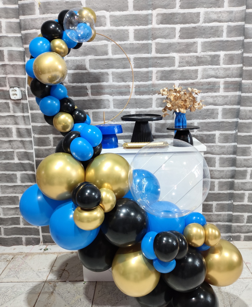 Kit Festa Na Mesa Azul, Dourado E Preto - MOURA EVENTOSS
