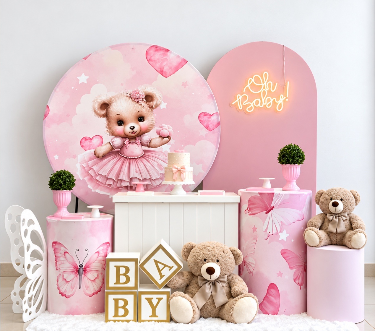 Kit Chá Urso Rosa - decorbox