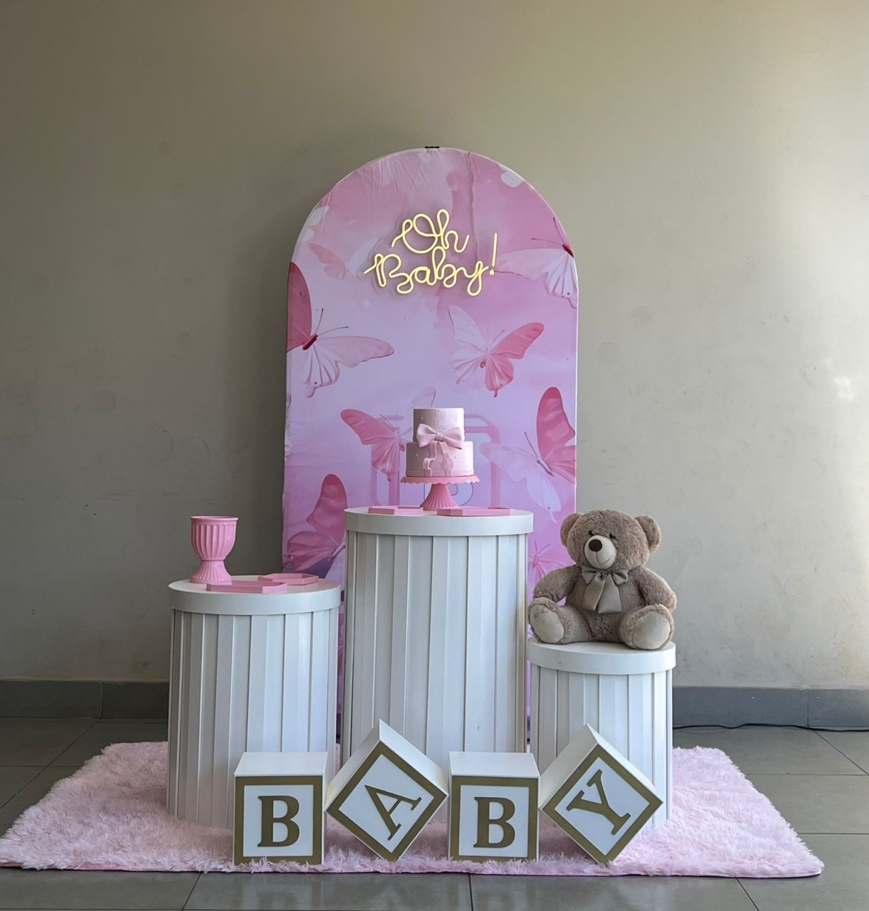 Cha de Bebe Rosa Base - decorbox