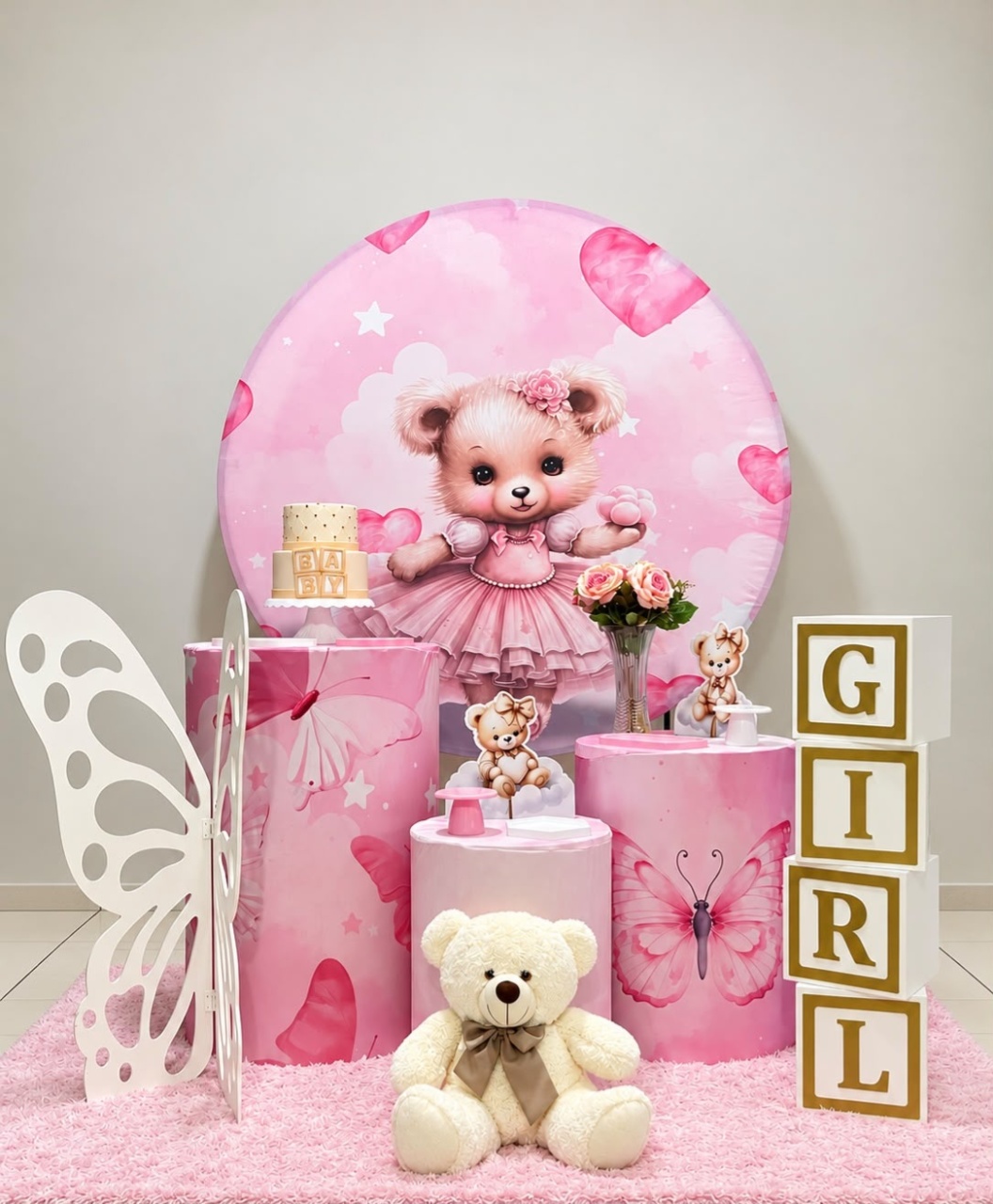 Kit Urso Rosa Base - decorbox