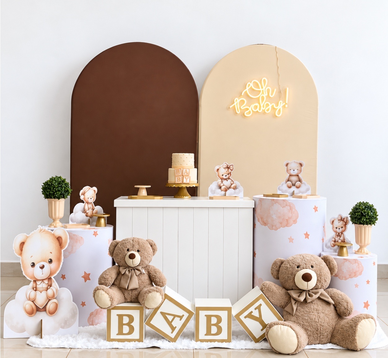 Kit Chá Bege E Marrom - decorbox
