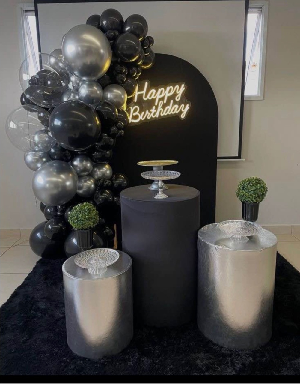 Kit Preto E Prata - decorbox