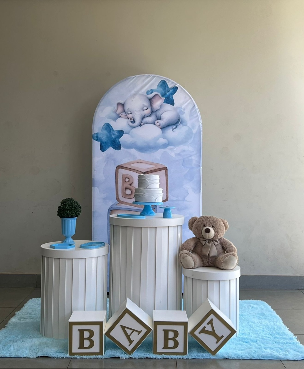 Chá de Bebe Azul Base - decorbox