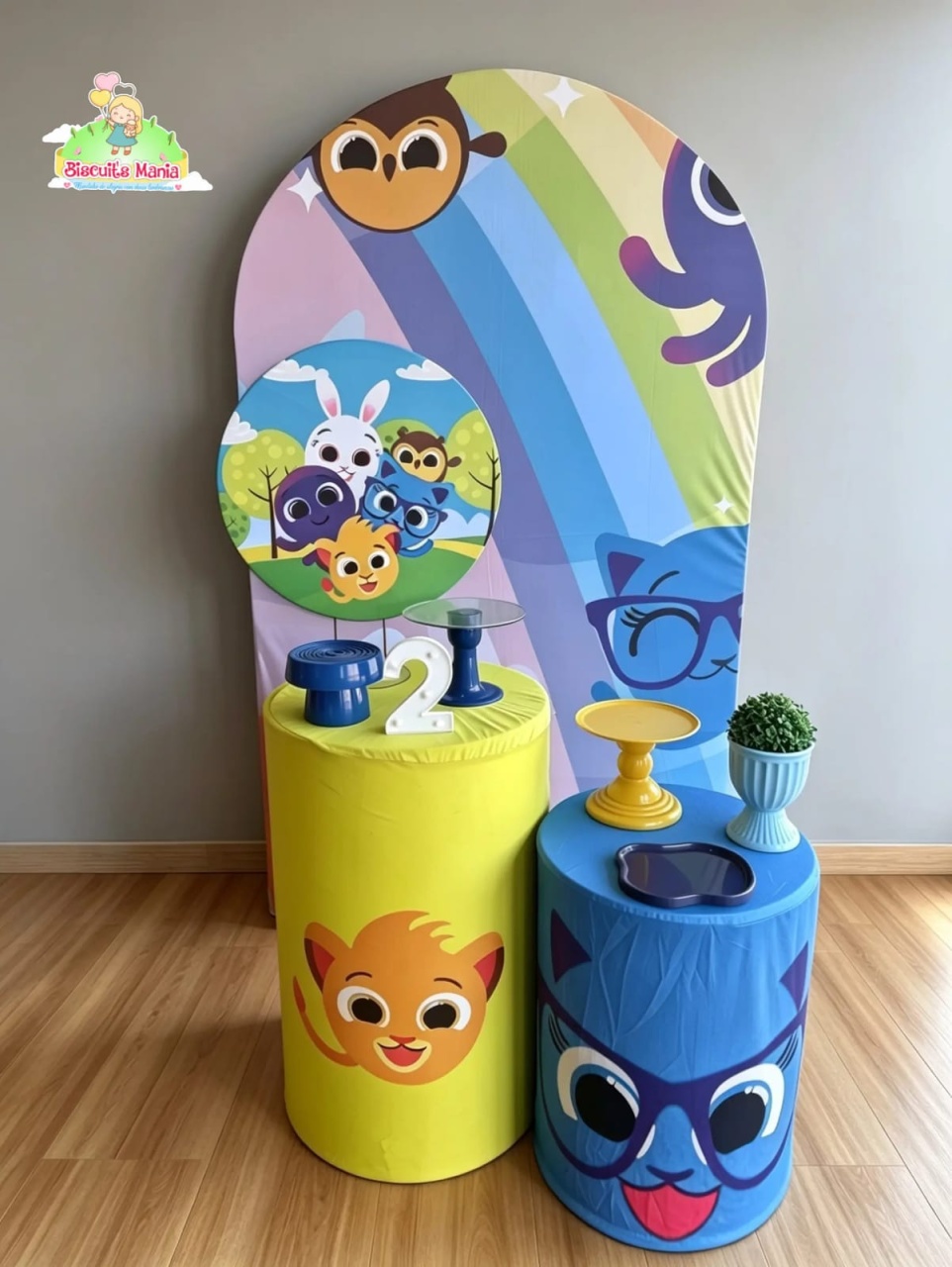 Festa Na Mesa Bolofofo Com Painel - Biscuit's Mania 