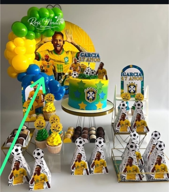 Mini Painel Neymar Com Baloes - Biscuit's Mania 