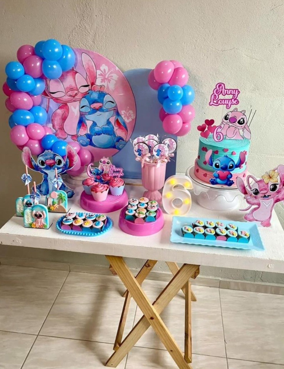 Festa Na Mesa Stich E Angel Completa - Biscuit's Mania 