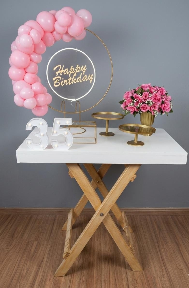 Festa Na Mesa Happy Rosa Luxo - Biscuit's Mania 