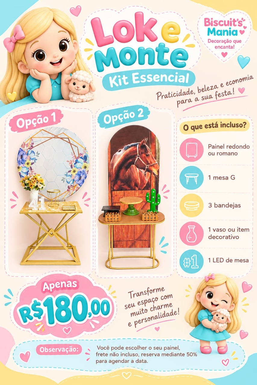 Kit Lok E Monte Essencial - Biscuit's Mania 