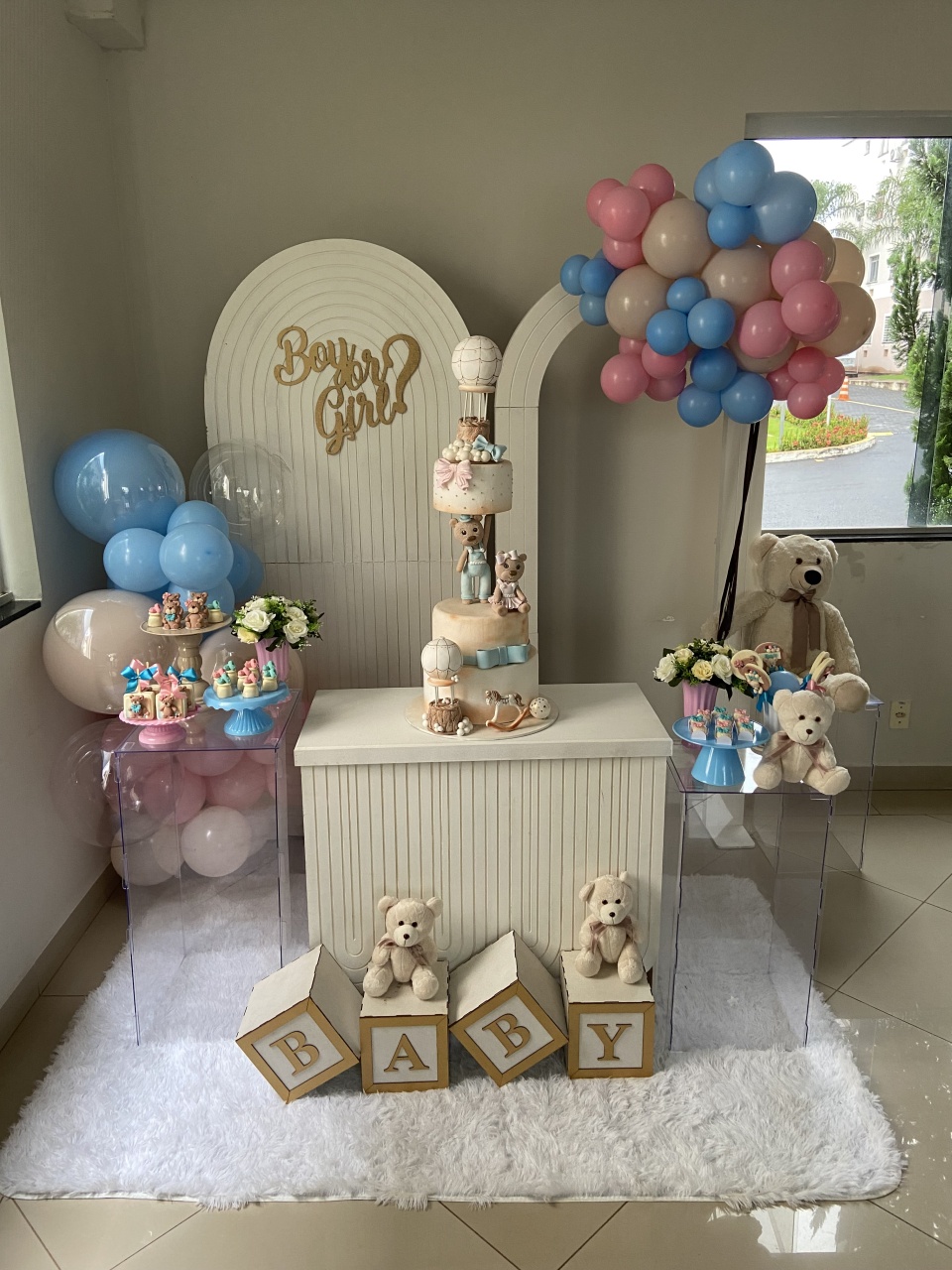 Decoração Chá Revelação Azul E Rosa - Festa Criativa Udi