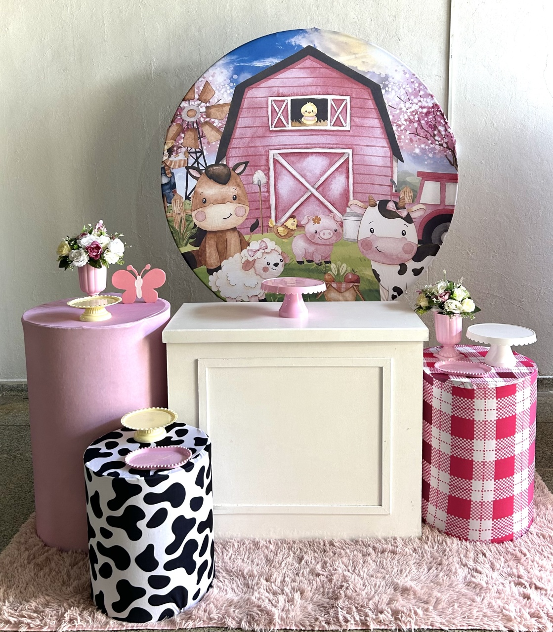 Kit Prata Fazendinha Rosa - Festa Criativa Udi