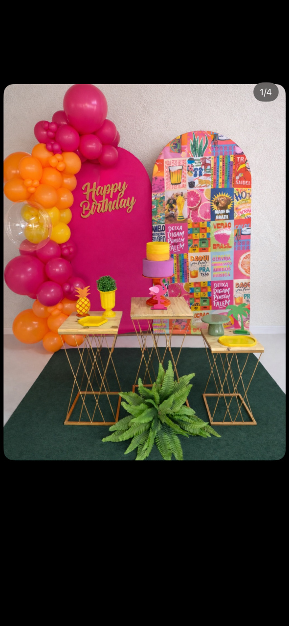 Kit Ouro Brasilidades E Arco de Balões Delivery - Festa Criativa Udi
