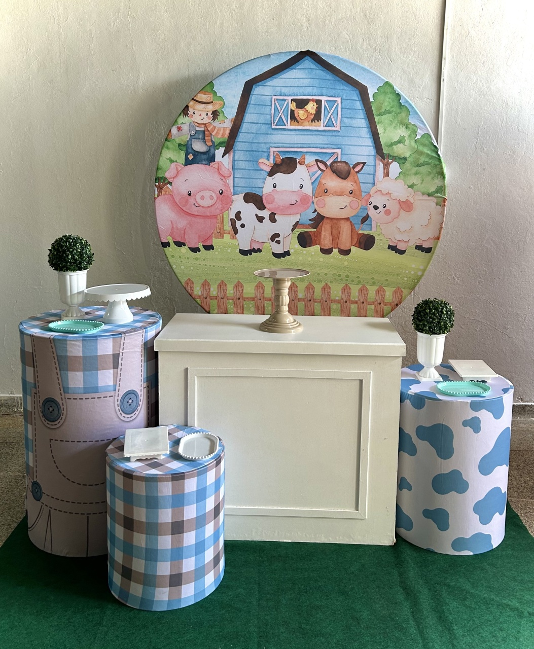 Kit Prata Fazendinha Azul - Festa Criativa Udi