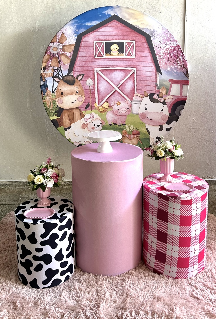 Kit Bronze Fazendinha Rosa - Festa Criativa Udi