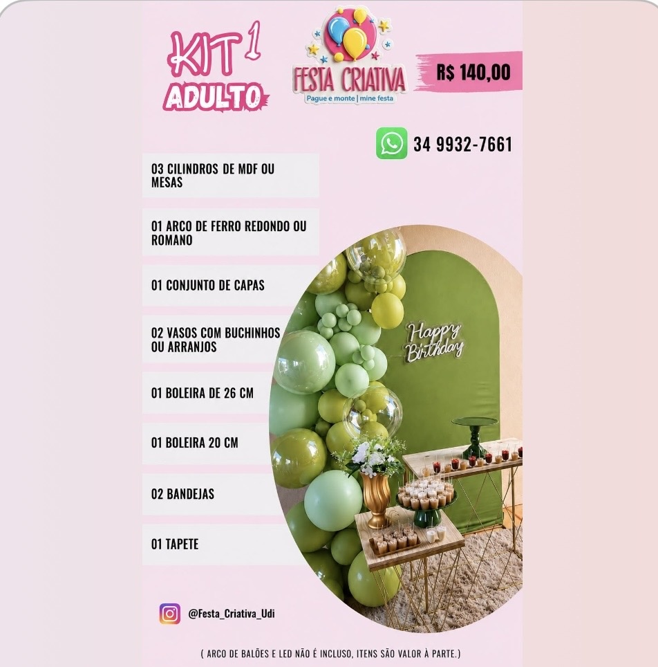 Kit Promocional - Festa Criativa Udi