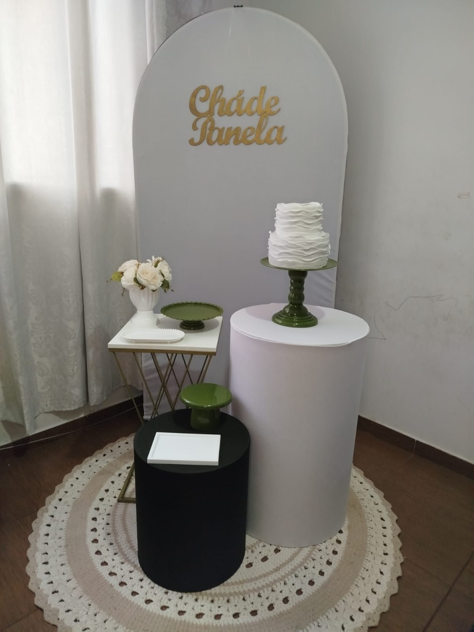 Alugue Pegue Monte Tema Para Festa Decoração Chá de Panela Branco Verde Militar - Catálogo Digital Big Day 