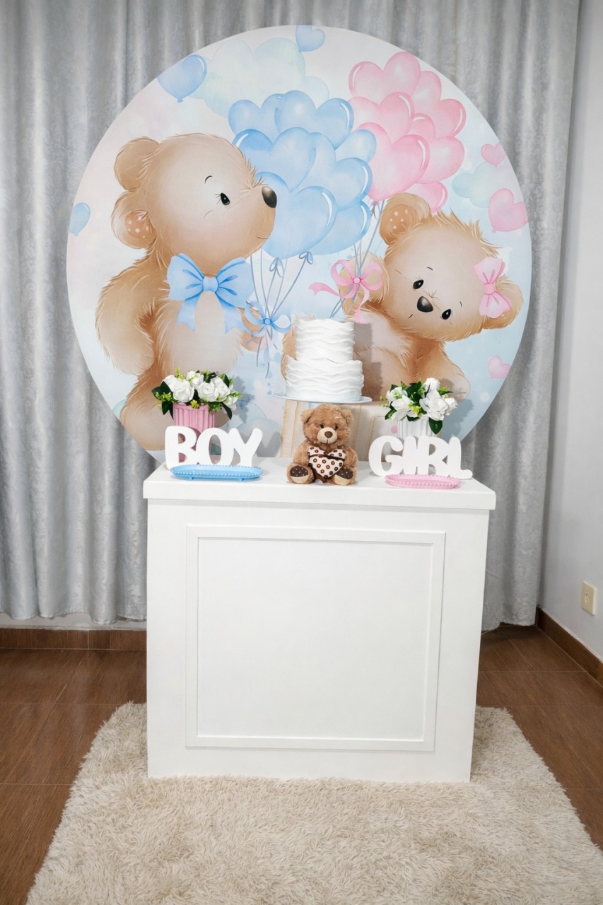 Alugue Tema Para Festa Decoração Urso Rosa E Azul ( Modelo 6 )  - Catálogo Digital Big Day 