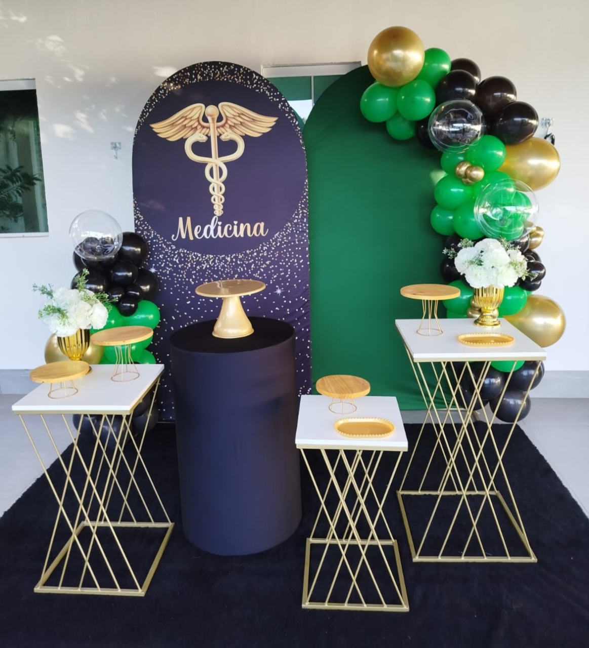 Alugue Pegue Monte Tema Para Festa Decoração Romano Medicina Preto E Verde - Catálogo Digital Big Day 