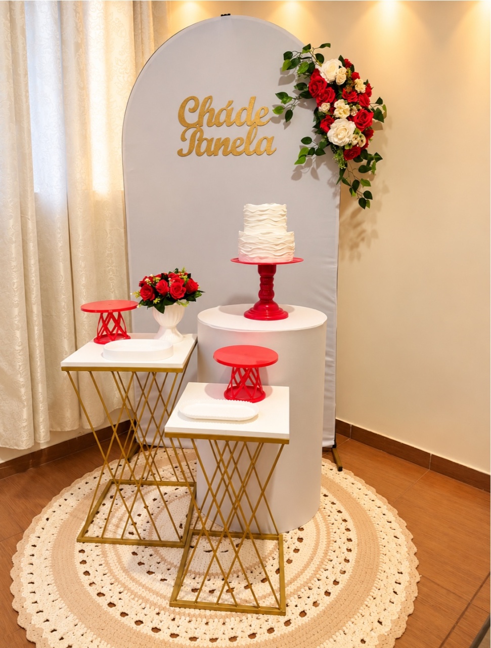 Alugue Tema Para Festa Decoração Cha Panela Floral Vermelho - Catálogo Digital Big Day 
