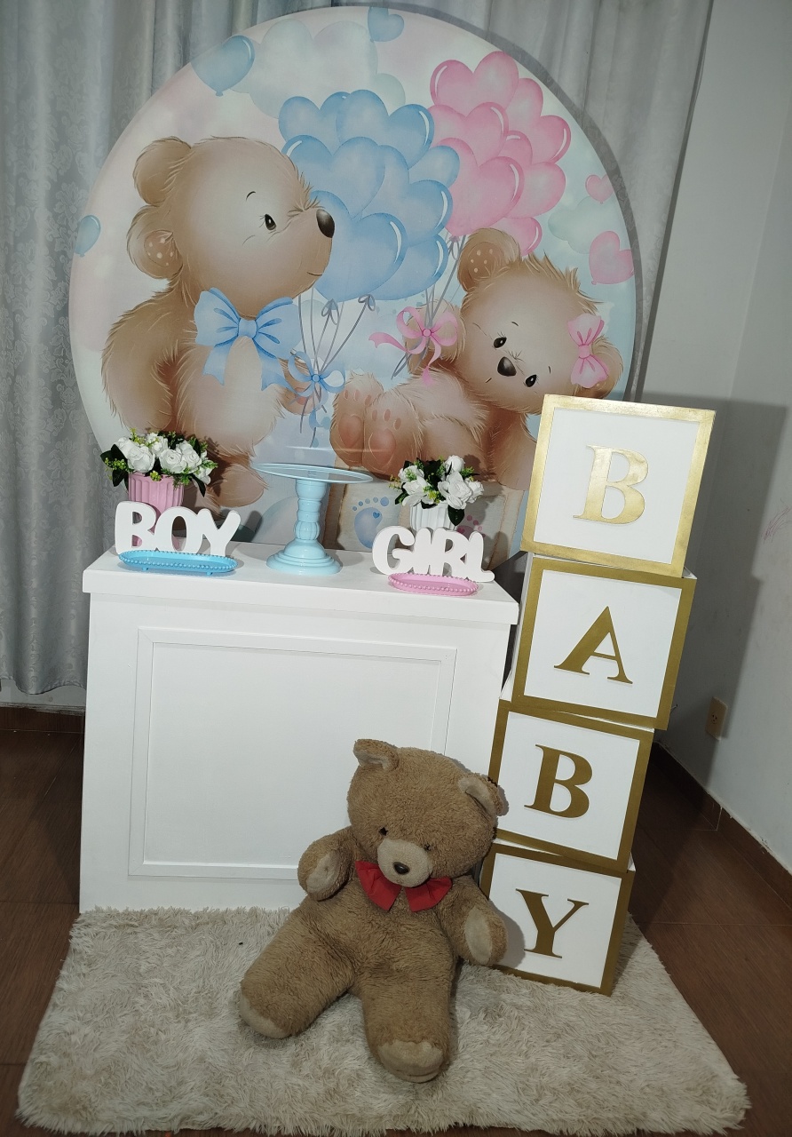 Alugue Tema Para Festa Decoração Urso Rosa E Azul ( Modelo 7 ) - Catálogo Digital Big Day 