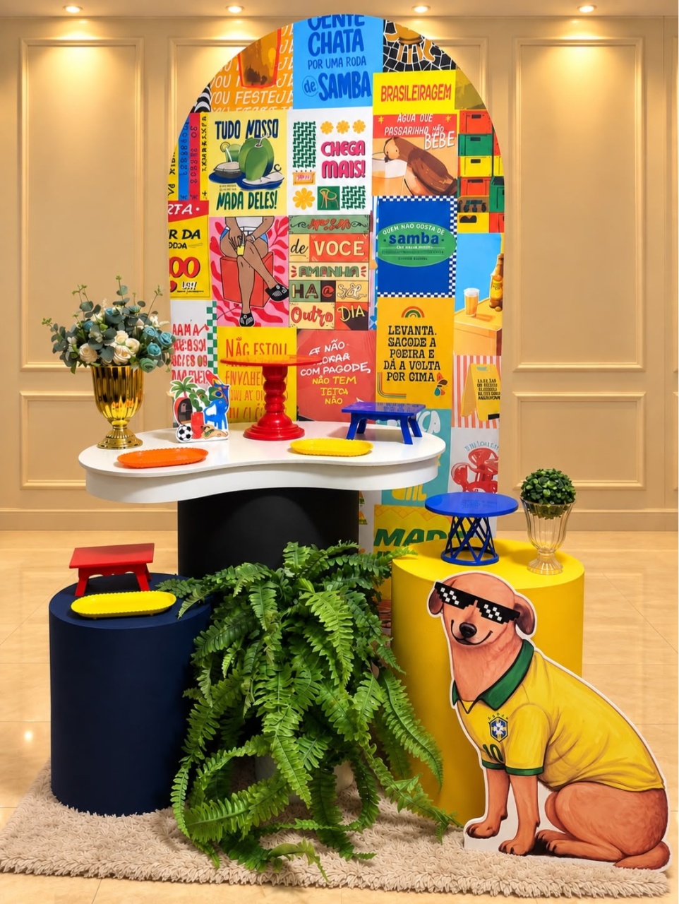 Alugue Pegue Monte Decoração Tema Brasilidades Padrão + Tampo Orgânico - Catálogo Digital Big Day 