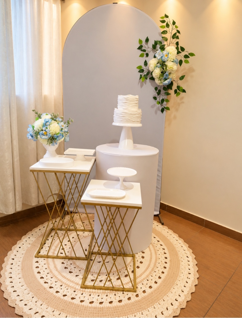 Alugue Tema Para Festa Decoração Cha Panela Floral Branco Azul - Catálogo Digital Big Day 