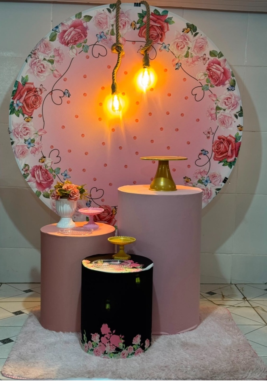 Alugue Pegue Monte Para Decoração de Festa Tema Flores E Coração Poa - Catálogo Digital Big Day 