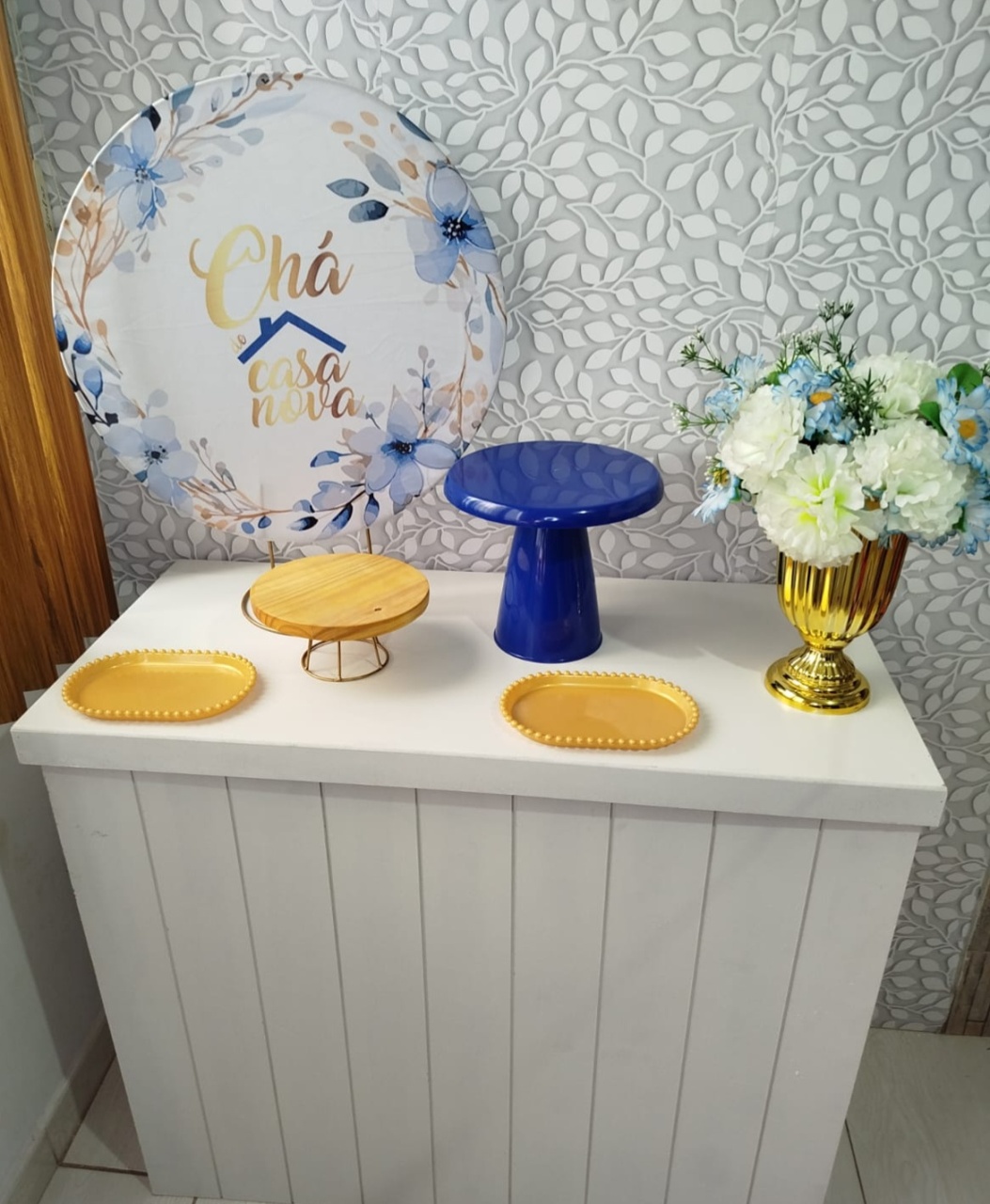 Alugue Festa Na Mesa Cha Casa Nova Floral Azul 2 - Catálogo Digital Big Day 