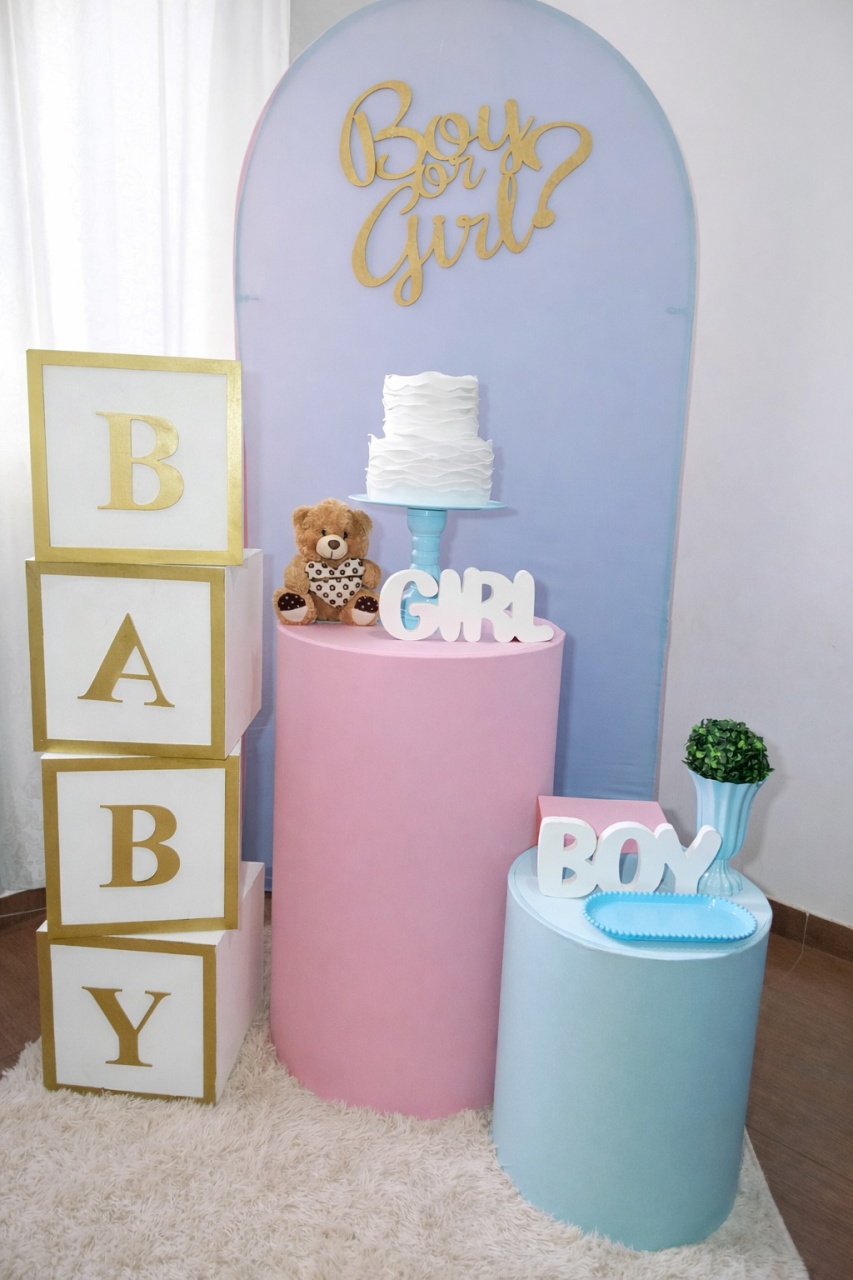 Alugue Tema Para Festa Decoração Chá Revelação Rosa Azul - Catálogo Digital Big Day 