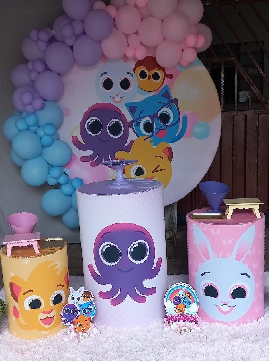 Alugue Pegue Monte Tema Para Festa Decoração Bolofofos Menina - Catálogo Digital Big Day 