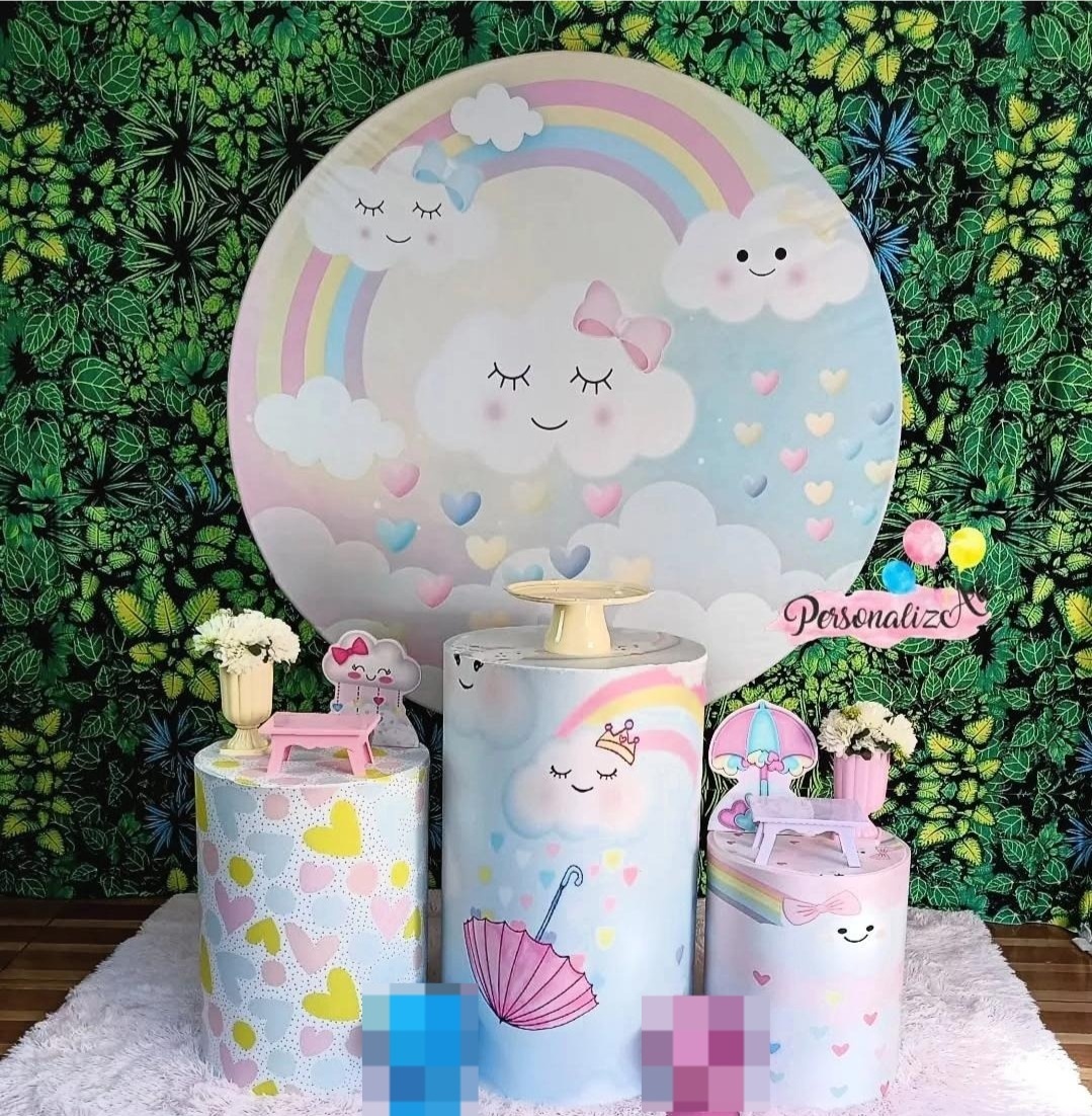 Alugue Pegue Monte Para Decoração de Festa Tema Chuva de Benção Menina - Catálogo Digital Big Day 