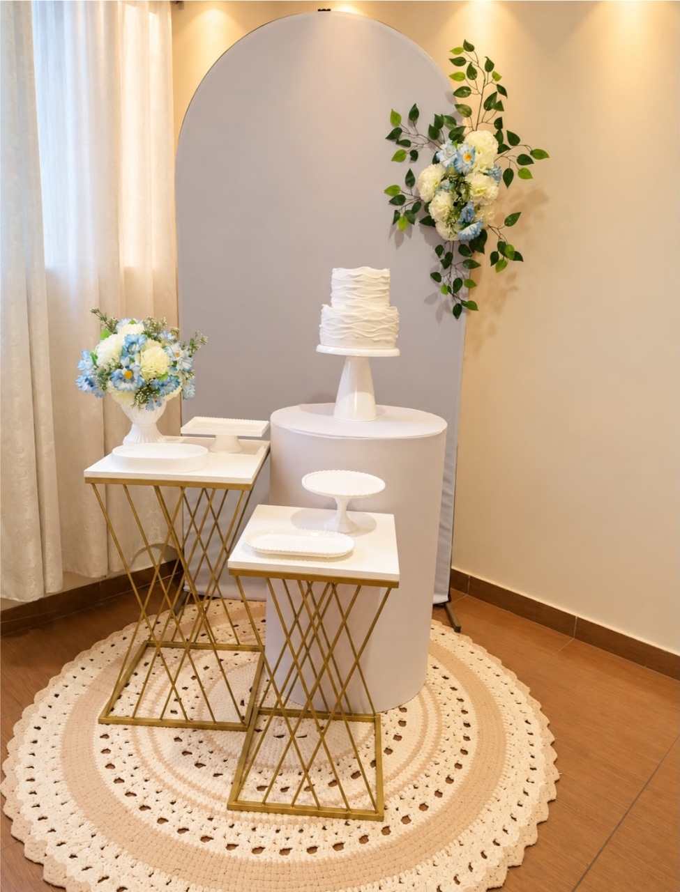 Alugue Tema Para Festa Decoração Adulto Happy Floral Branco Azul - Catálogo Digital Big Day 