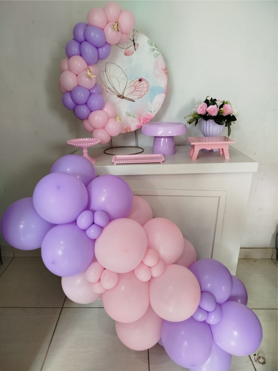 Alugue Festa Na Mesa Jardim das Borboletas Rosa E Lilas - Catálogo Digital Big Day 