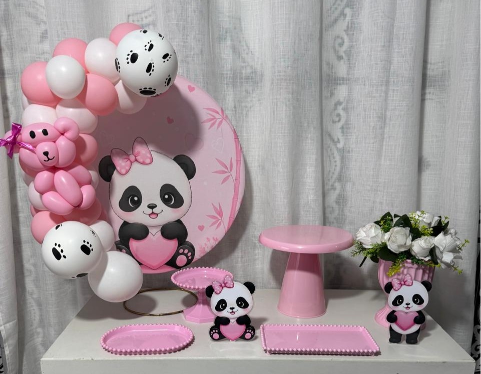 Alugue Festa Na Mesa Panda Rosa - Catálogo Digital Big Day 