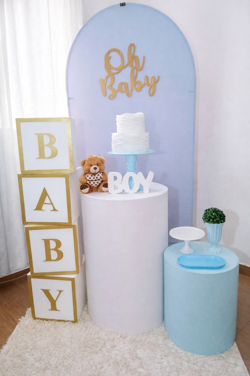 Alugue Tema Para Festa Decoração Chá de Bebê Azul - Catálogo Digital Big Day 