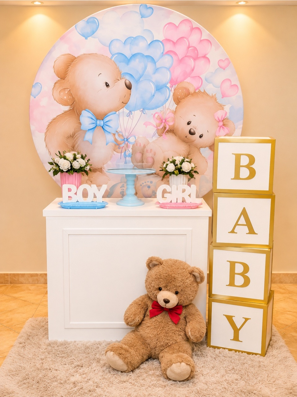 Alugue Tema Para Festa Decoração Urso Rosa E Azul ( Modelo 7 ) - Catálogo Digital Big Day 